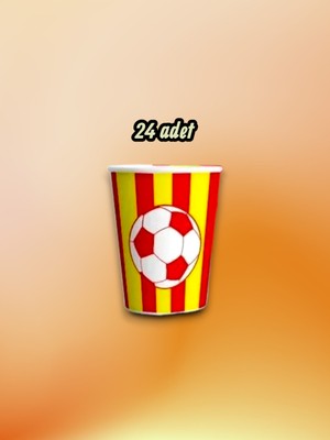 24 Adet Kırmızı Sarı Temalı Bardak - Doğum Günü Parti ve Eğlenceli Etkinlikler Için