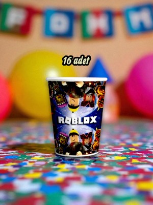16 Adet Roblox Temalı Bardak - Doğum Günü Parti ve Eğlenceli Etkinlikler Için