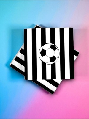 16 Kişilik Siyah Beyaz Taraftar Temalı Tek Kullanımlık Peçete (16 Adet)