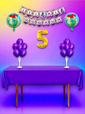 Denizkızı Temalı 5 Yaş Doğum Günü ve Özel Etkinlik Mega Kombin Seti