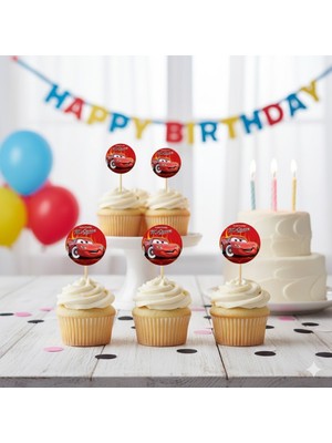 8 Adet Cars Temalı Kürdan Seti / Ikramlık Süsü (8 Adet)