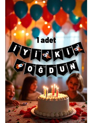 1 Adet Uzay Temalı Banner - Parti ve Etkinlikler Için Asılabilir Süs