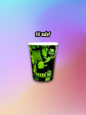 16 Adet Hulk Temalı Bardak - Doğum Günü Parti ve Eğlenceli Etkinlikler Için