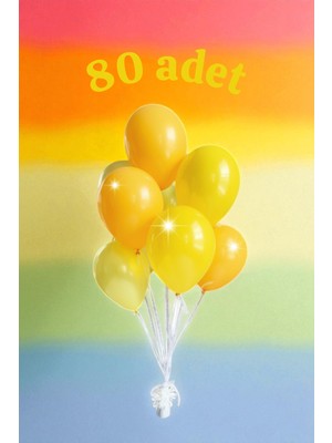 80 Adet Sarı Renk Balon Seti - Doğum Günü Parti ve Eğlenceli Etkinlikler Için