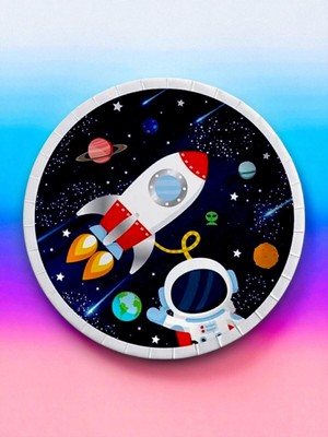 32 Kişilik Uzay Temalı Tek Kullanımlık Tabak (32 Adet)