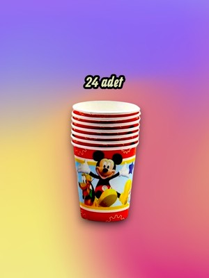 24 Adet Sevimli Fare Temalı Bardak - Doğum Günü Parti ve Eğlenceli Etkinlikler Için