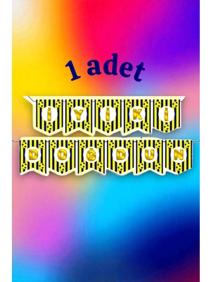 1 Adet Sarı Lacivert Temalı Banner - Parti ve Etkinlikler Için Asılabilir Süs