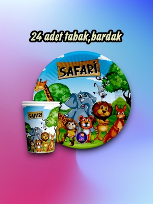 24 Kişilik Safari Temalı Parti Seti - Doğum Günü ve Özel Kutlamalar Için