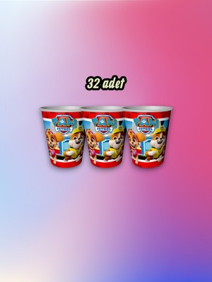 32 Adet Paw Patrol Temalı Bardak - Doğum Günü Parti ve Eğlenceli Etkinlikler Için