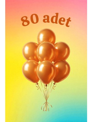 80 Adet Turuncu Renk Balon Seti - Doğum Günü Parti ve Eğlenceli Etkinlikler Için