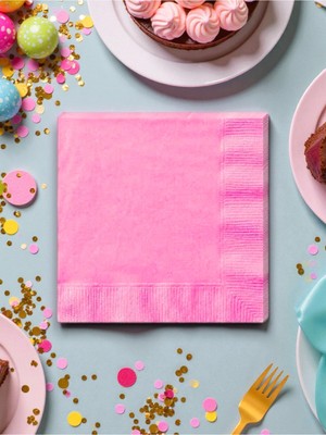 8 Kişilik Pembe Renk Tek Kullanımlık Peçete (8 Adet)