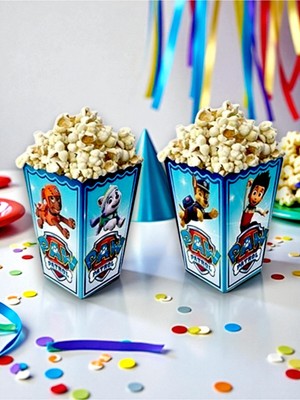 24 Kişilik Paw Patrol Temalı Mısır Kutusu / Ikramlık Kutusu (24 Adet)