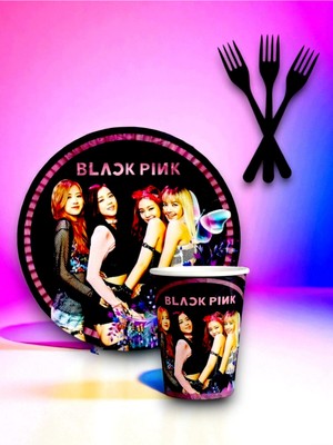 24 Kişilik Blackpink Temalı Tek Kullanımlık Servis Seti