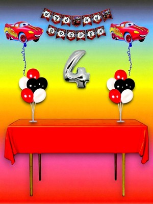 4 Yaş Cars Temalı Doğum Günü ve Özel Etkinlik Mega Kombin Seti