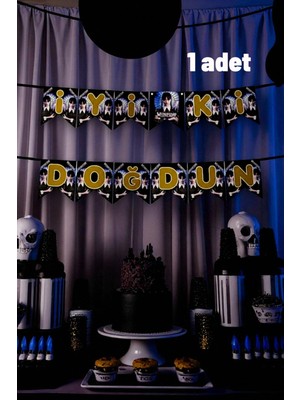 1 Adet Wednesday Temalı Banner - Parti ve Etkinlikler Için Asılabilir Süs