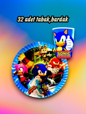 32 Kişilik Sonic Temalı Parti Seti - Doğum Günü ve Özel Kutlamalar Için