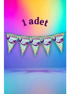 1 Adet Denizkızı Temalı Flama - Parti ve Etkinlikler Için Asılabilir Süs