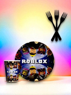 8 Kişilik Roblox Temalı Tek Kullanımlık Servis Seti