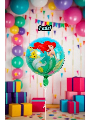 1 Adet Denizkızı Temalı Folyo Balon - Parti ve Doğum Günü Kutlamaları Için