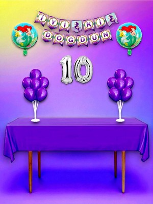 Denizkızı Temalı 10 Yaş Doğum Günü ve Özel Etkinlik Mega Kombin Seti