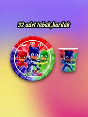 32 Kişilik Pijamask Temalı Parti Seti - Doğum Günü ve Özel Kutlamalar Için