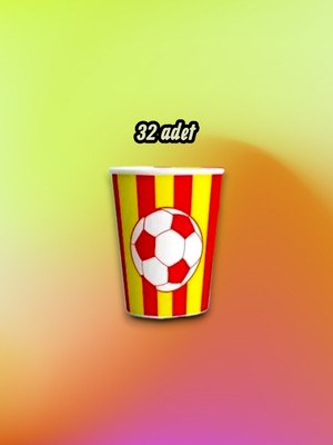 32 Adet Kırmızı Sarı Temalı Bardak - Doğum Günü Parti ve Eğlenceli Etkinlikler Için