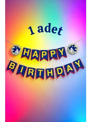 1 Adet Sonic Temalı Banner - Parti ve Etkinlikler Için Asılabilir Süs