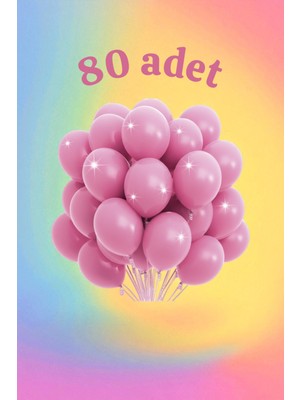 80 Adet Pembe Renk Balon Seti - Doğum Günü Parti ve Eğlenceli Etkinlikler Için