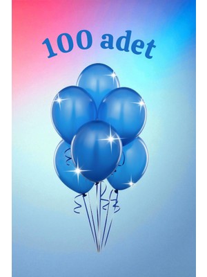 100 Adet Mavi Renk Balon Seti - Doğum Günü Parti ve Eğlenceli Etkinlikler Için