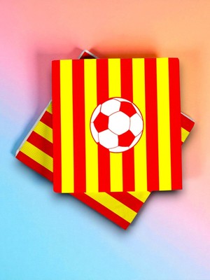 16 Kişilik Sarı Kırmızı Taraftar Temalı Tek Kullanımlık Peçete (16 Adet)