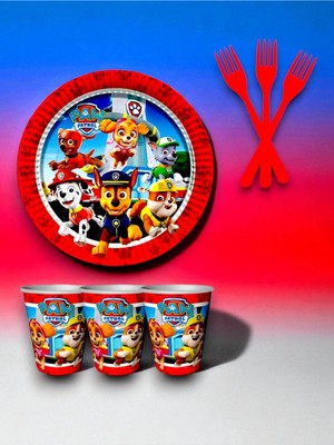 16 Kişilik Paw Patrol Temalı Tek Kullanımlık Servis Seti