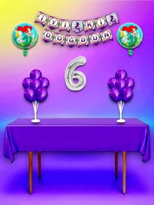 Denizkızı Temalı 6 Yaş Doğum Günü ve Özel Etkinlik Mega Kombin Seti