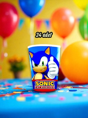 24 Adet Sonic Temalı Bardak - Doğum Günü Parti ve Eğlenceli Etkinlikler Için
