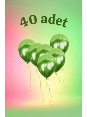 40 Adet Yeşil Renk Balon Seti - Doğum Günü Parti ve Eğlenceli Etkinlikler Için