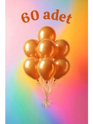 60 Adet Turuncu Renk Balon Seti - Doğum Günü Parti ve Eğlenceli Etkinlikler Için