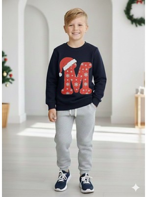 M Harfli Yilbasi Temali Unisex Sweatshirt