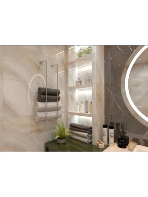 Metal Monte Edilebilir Banyo Havluluk, Şık ve Pratik Duş ve Lavabo Düzenleyici