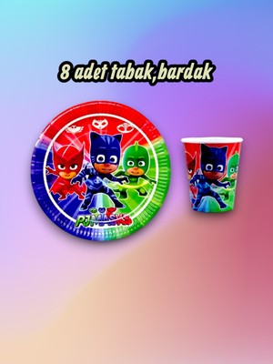 8 Kişilik Pijamask Temalı Parti Seti - Doğum Günü ve Özel Kutlamalar Için