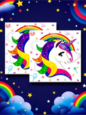 8 Kişilik Unicorn Temalı Tek Kullanımlık Peçete (8 Adet)