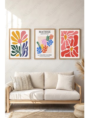 Wallspresso Minimalist Bohem Ahşap Çerçeveli Tablo - 3'lü Tablo Seti - Duvar Tablosu - Üçlü Tablo