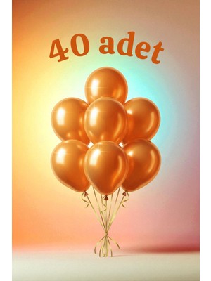 40 Adet Turuncu Renk Balon Seti - Doğum Günü Parti ve Eğlenceli Etkinlikler Için
