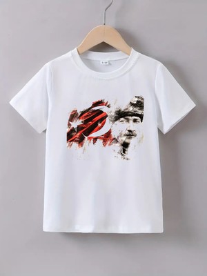 Makiteks Tekli ve 3lü Pamuk Kız Erkek Çocuk Atatürk Baskılı Tshirt Tişört 5 6 7 8 9 10 11 12 13 14 Yaş