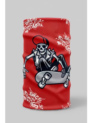 Bagoo Kurukafa Baskılı Çok Amaçlı Buff-Buf-Bandana-Boyunluk-Saçbandı