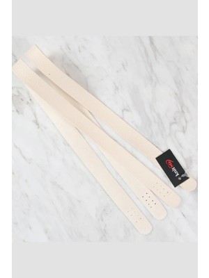Spor Dikiş Dikmeli Çift  Çanta Askısı 75X2,5 cm Krem BA-0006