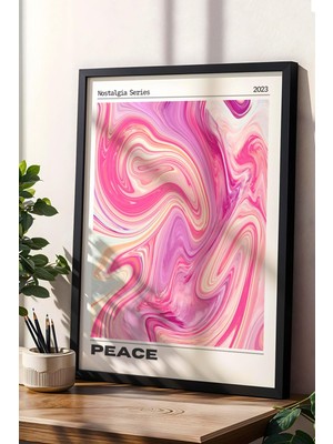 Satürn Design Peace Çerçeveli Tablo Barış Huzur Aura Enerji Renkleri Nostalgia Series