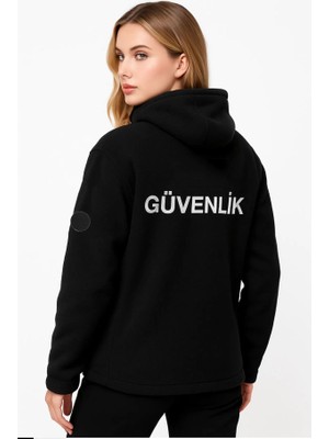 Arthur Özel Güvenlik Kadın Kapşonlu Göğüsten Logolu Nakış Işlemeli Polar