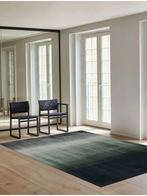 Arteluna Home&Living Odessa 500 Siyah Yeşil Degrade Ombre Modern Halı Tasarım Ince Kilim Halı Ev Oda Salon Halısı