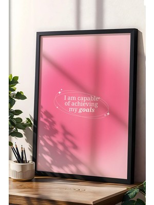 Satürn Design I Am Capable Of Achieving My Goal Çerçeveli Tablo Aura Enerji Renkleri - Hedeflerime Ulaşabilirim