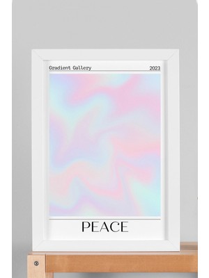 Satürn Design Peace Çerçeveli Tablo Barış Huzur Aura Enerji Renkleri Gradient Gallery