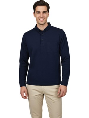 Raymons Erkek Gömlek Yaka Jakarlı Cepli Regular Fit Sweatshirt BGL-ST04957